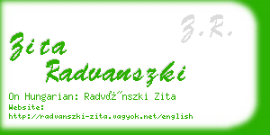 zita radvanszki business card